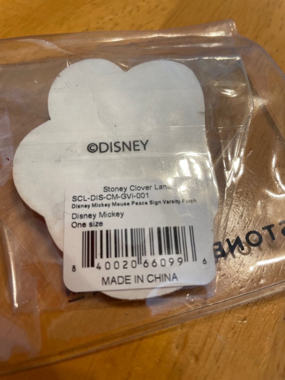 Stoney Clover Lane Disney Mickey Mouse Peace Sign Varsity Patch - Picture 3 of 4